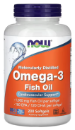 NOW Foods, Omega-3 Fischölkonzentrat, 200 Softgels, molekular destilliert
