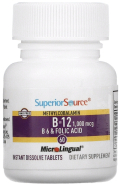 B-12 1000 mcg, B-6 & Folic Acid 800 mcg, 60 Tablets