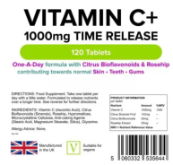 Lindens Health & Nutrition, Vitamin C+, 1000mg (Time Release), 120 Tabletten
