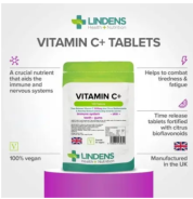 Lindens Health & Nutrition, Vitamin C+, 1000mg (Time Release), 120 Tabletten