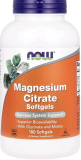 Now foods, Magnesiumcitrat 400mg, 180 Softgels (133mg pro Softgel)